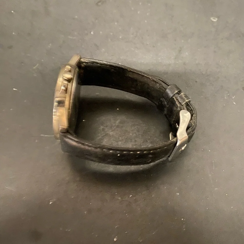 Black Genuine Black Leather Strap Hulk Hogan Autographed Watch. WCW